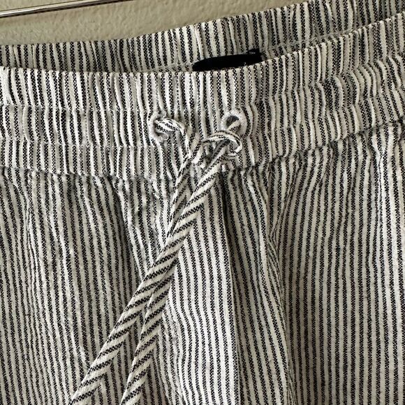 J Crew Women’s Linen Cotton Striped Drawstring Pants Size 0 - Picture 5 of 9
